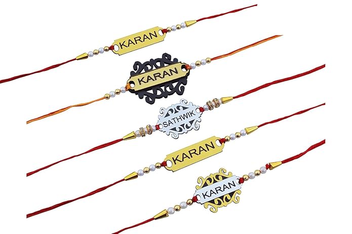 Customized Laser Foil Rakhi with Name Engraved –