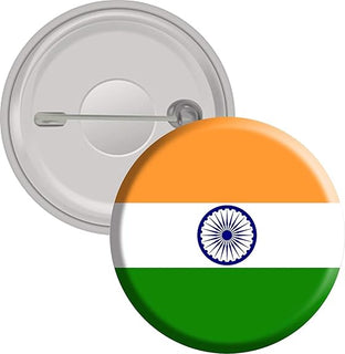 Round India Flag Button Badge