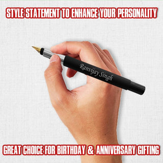 Customized Parker Vector Matte Black Fountain Pen (Golden clip)