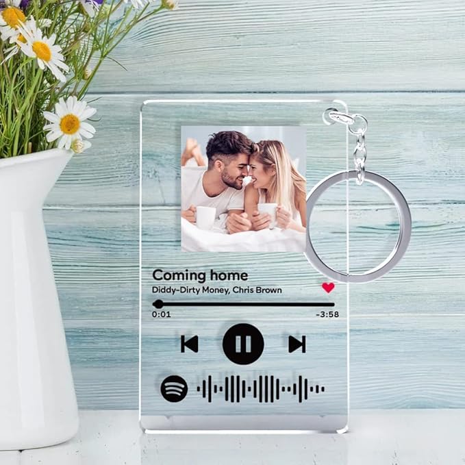 Custom Spotify Keychain with Photo & Scannable QR Code