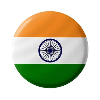 Round India Flag Button Badge