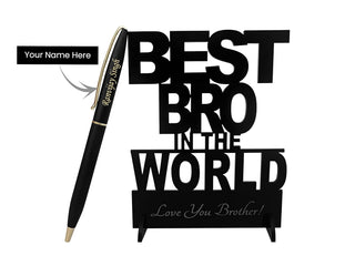 Personalized Pen with Best Bro in the world stand
