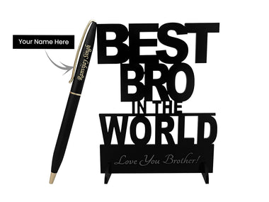Personalized Pen with Best Bro in the world stand