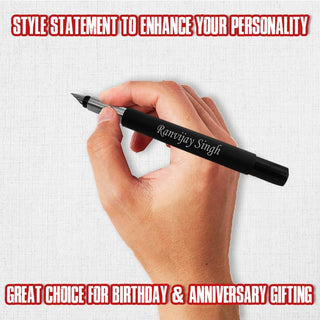 Customized Parker Vector Matte Black Fountain Pen (Silver clip)
