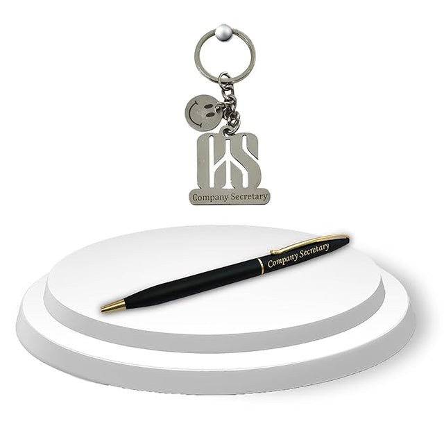 CS Gift Set – Engraved Pen & Smiley Keychain