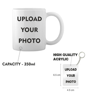 Personalized Photo Coffee Mug with Photo Keychain