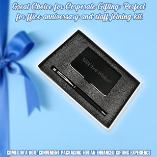 Personalized Pen and Card Holder (Black)