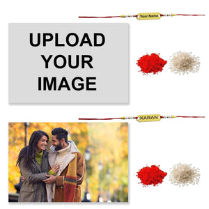 Acrylic HD Photo Printed Frame & name engraved Rakhi.