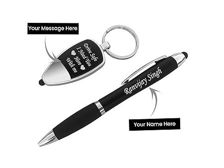 SAVRI Personalized Led Twist Ball Pen&Keychain