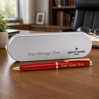 Customized Pen with Name Engraved & Message Engraved on Box | Personalized Blue Ball Pen Gift for Men & Women