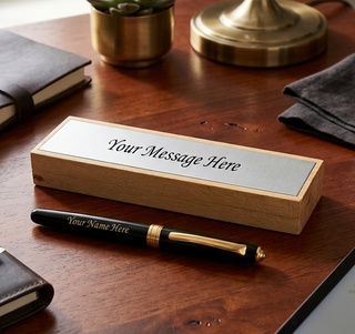 Customized Magnetic Roller Pen With Your Name & Message Engraved On Wooden Box