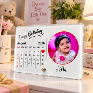 Acrylic 4x6 Inches Calendar Photo Frame with Stand- Customized With Your Picture & Your Memorable Date.