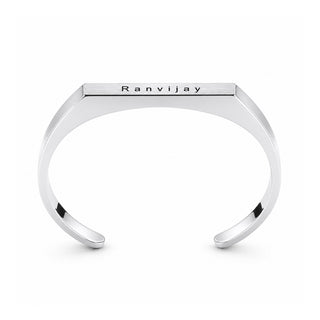 Customized Stainless Steel Kada Bracelet - Engraved Name Armlet for Men & Women.