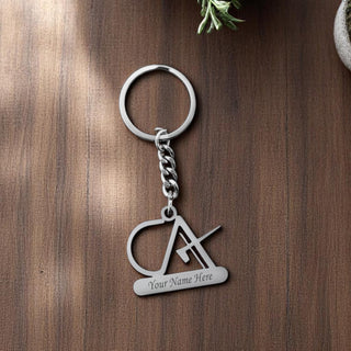 Personalized Stainless Steel Keychain with Engraved Name – Custom Gift for Professionals.