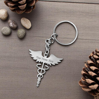 Personalized Stainless Steel Keychain with Engraved Name – Custom Gift for Professionals.