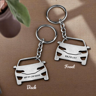 Personalized Stainless Steel Bike & Car Keychain with Name Engraved - Unique Gift for Birthdays for Car/Bike Lovers.