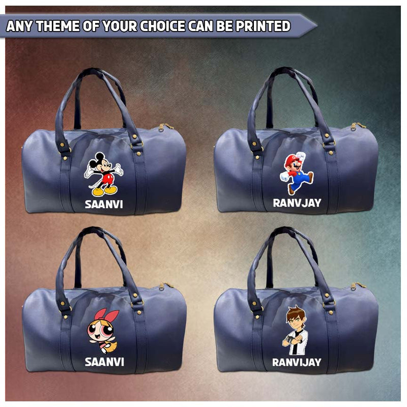 Personalized Kids' Leather Duffle Bag – Custom Name & Character