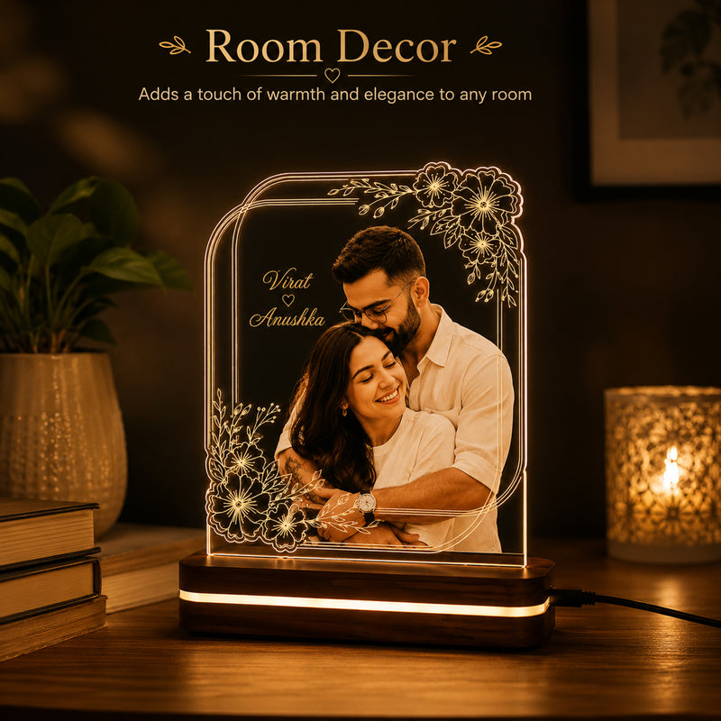Customized HD UV Printed Photo Acrylic LED Photo Frame 6x8 Inch.