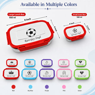Customized Kids Lunch Box with Name and Cartoon Character Engraved.