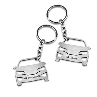 Personalized Stainless Steel Bike & Car Keychain with Name Engraved - Unique Gift for Birthdays for Car/Bike Lovers.
