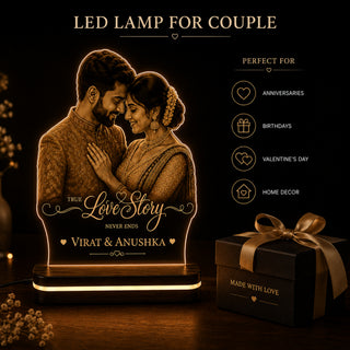 Acrylic LED Photo Lamp 6x8 Inch – Customized Engraved Photo Cutout with Name