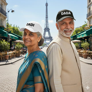 Dada Dadi Cotton Caps (Pack of 2) – Matching Grandparents Hats