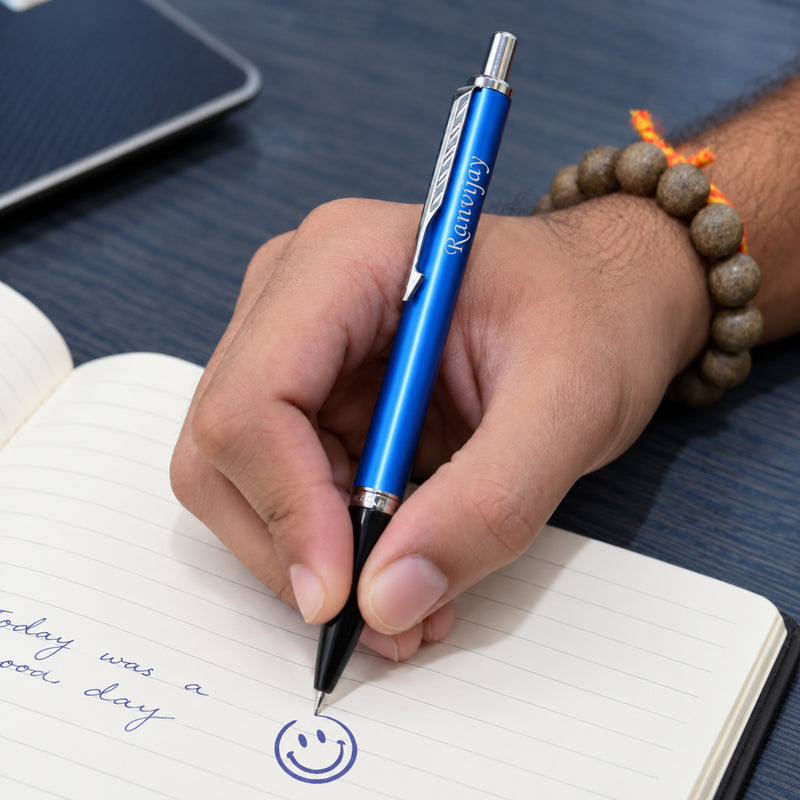 Personalized Blue Parker Ball Pen with Name | Premium Customized Pen for Men & Women | Corporate Gift