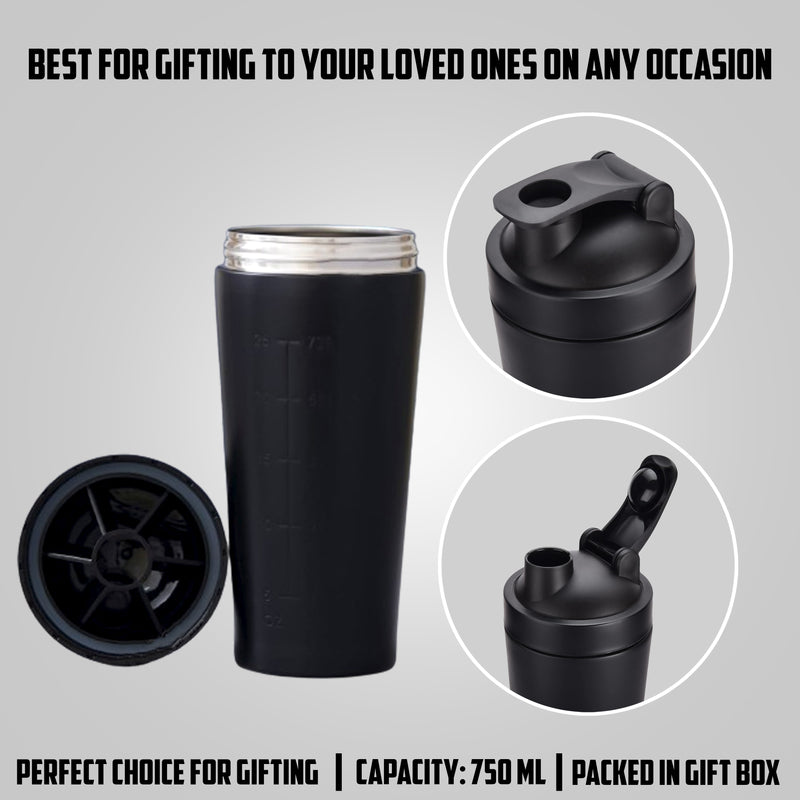 Personalized Black Gym Shaker.