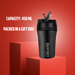 Personalized Stainless Steel Straw Tumbler with Your Name or Company Logo Engraved.