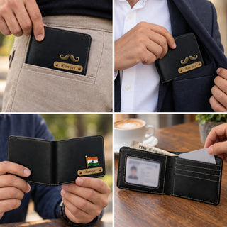 Customized Wallet for Men with Name & Charm | Personalized Name Wallet for Men's.