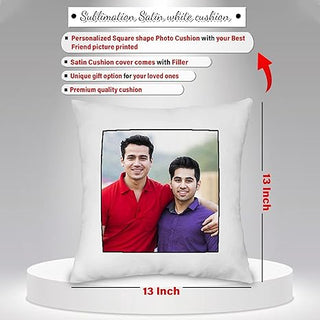 Friendship Day Combo - Photo Cushion, Acrylic Stand, Engraved Diary.