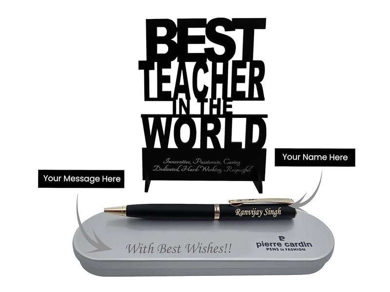 Personalized Pen with Name & Teacher's Day Stand