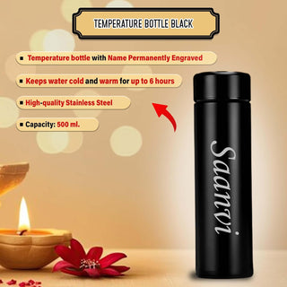 Customized Diwali Combo - Black Bottle & Coffee Mug