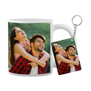 Personalized Photo Coffee Mug with Photo Keychain