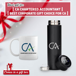 CA Drinkware Gift Set – Black Bottle & Themed Mug