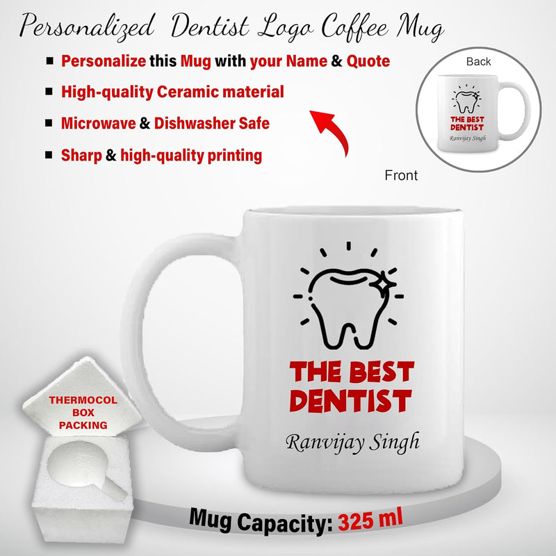 Dentist's Combo Set- Dentist Pen, Fiber Pen Stand with Watch & Ceramic Coffee Mug