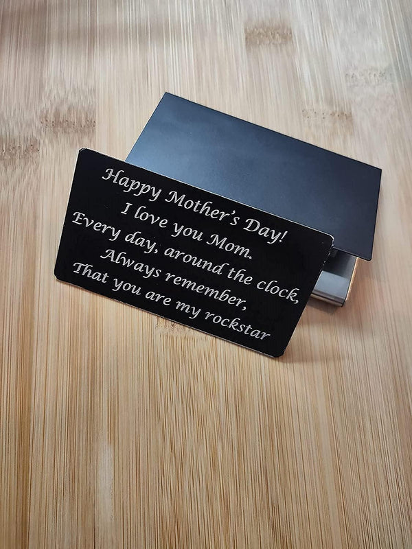 Personalized Laser Engraved Aluminum Wallet Card Insert - Custom Message