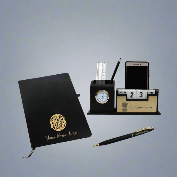 Officer Gift Set: Pen, A5 Diary & Pen Stand.