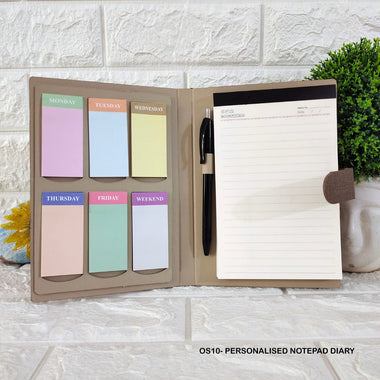 Personalized Diary & Pen Set with Name & Charm.