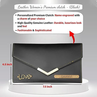 Friendship Day Combo for Her: Leather Clutch,  Rose Gold Adjustable Kada, & Pendants