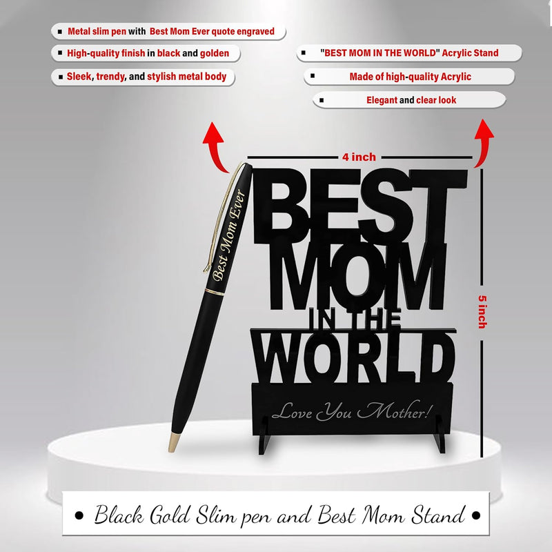 Celebrate Mom’s Love – Engraved Pen Stand & Acrylic Stand Combo.