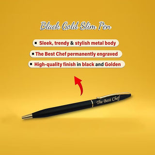 Chef Combo: Pen & Stainless Steel Keychain with 'The Best Chef' Engraving