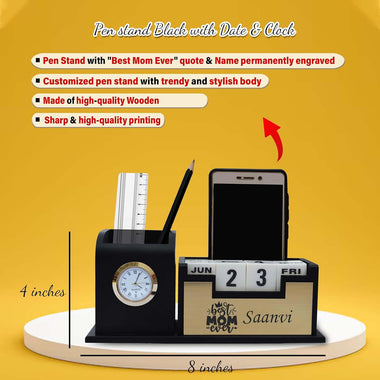 Mother's Day Combo – Custom Pen, Pen Stand with 'Best Mom Ever' & Acrylic Stand.