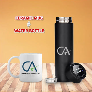 CA Drinkware Gift Set – Black Bottle & Themed Mug