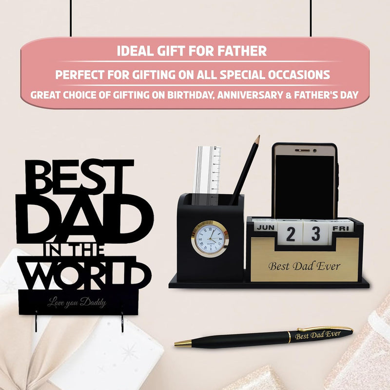 Father's Day Combo- Pen & Pen Stand 1.0 with Best Dad Acrylic Stand