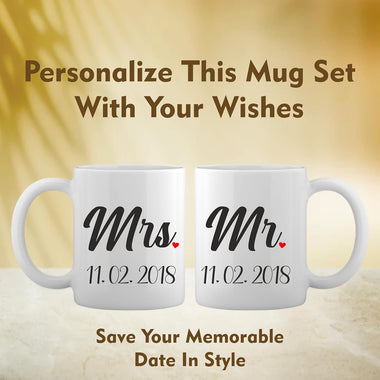Customized Mr. & Mrs. Ceramic Mug Set