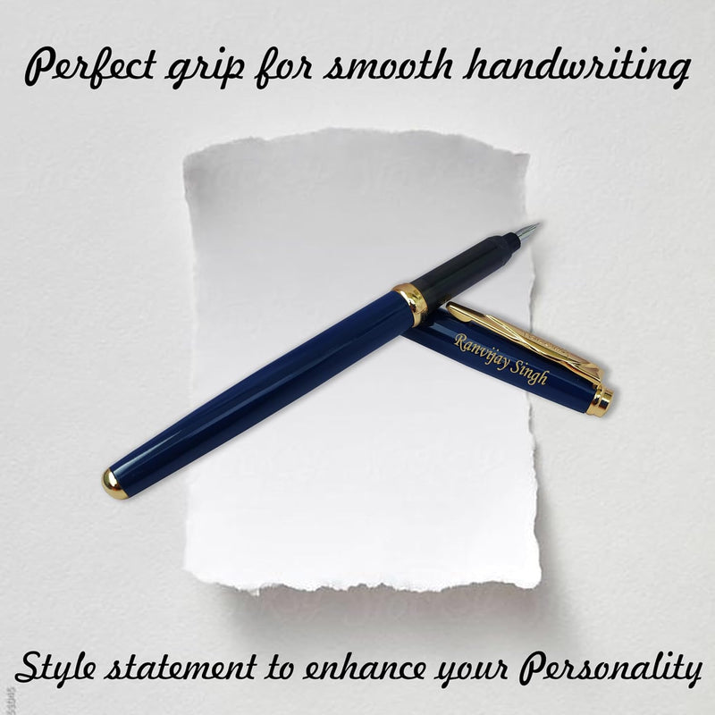 Personalized Fountain Pen With Name & Box with Message Engraved.