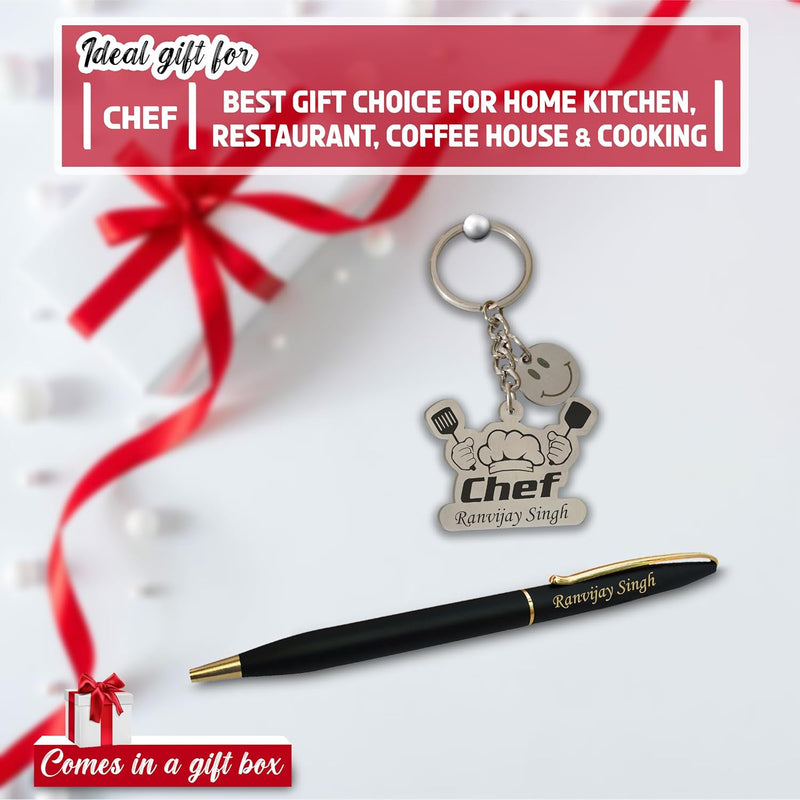 Chef's Gift Set-Custom Chef Keychain & Pen