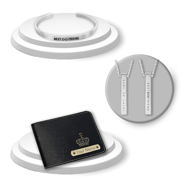 Friendship Day Combo: Silver Kada, Wallet & Pendants.