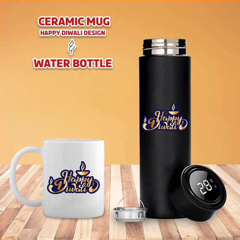 Deepawali Present Set - Black Bottle & Coffee Mug